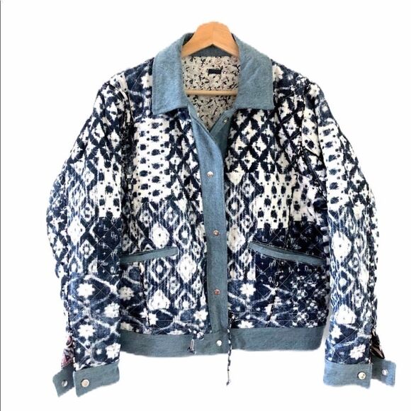 BlankNYC Reversible Denim-Trimmed Patchwork Jacket - Picture 3 of 6